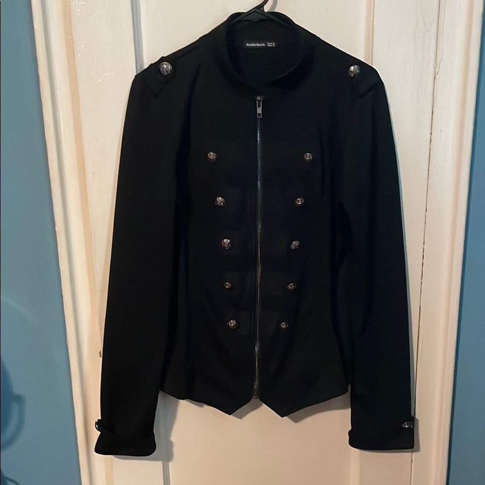 AmélieBoutik Black Fitted Military Style Jacket
